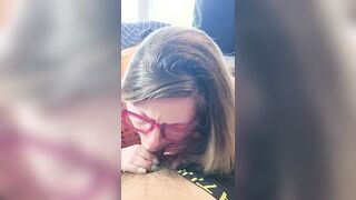 Listen to the sounds of her mouth with a shlong in it