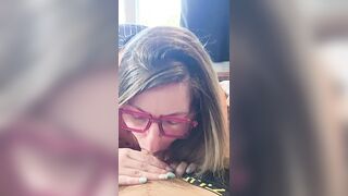 Listen to the sounds of her mouth with a shlong in it