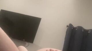 Redhead rides boyfriend until this babe cums!