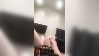 Redhead rides boyfriend until this babe cums!