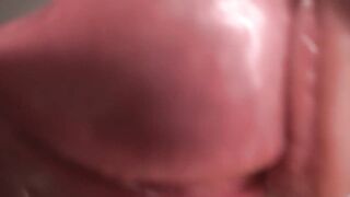 The hotty plays with her tongue with the bridle of my cock and gets a double portion of cum inside h
