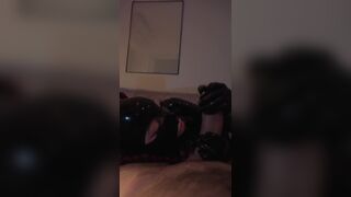 POV worshipping his oiled up dong until that guy cums