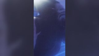 Hot college gal squeezing her bazookas.