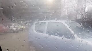 HAWT PAIR have sex in the car in front of voyeurs in public cum in the hand of a prostitute