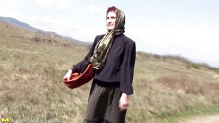 71YO granny Stefana fucks 22YO girl