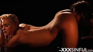 Erotic lesbians pleasuring each other in 69 pose