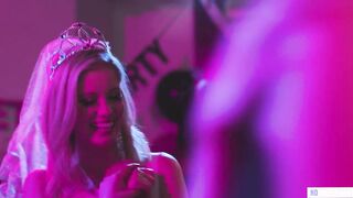 Bacherolette party goes wild with a busty stripper