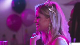 Bacherolette party goes wild with a busty stripper