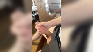 Risky large ramrod masturbation in public church part 1