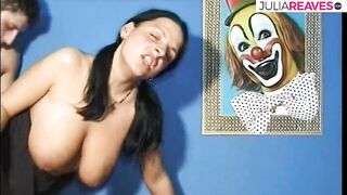 excited brunette hair drilled hard at casting