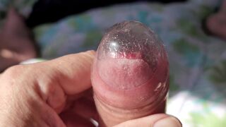 Stroking wearing a jock sleeve