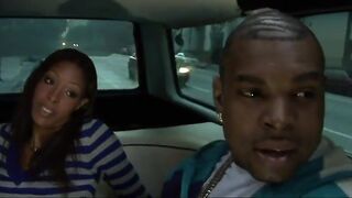 Black teen gets screwed and jizzed in the car