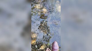 Closeup Pissing in the River