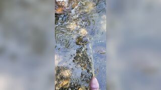 Closeup Pissing in the River