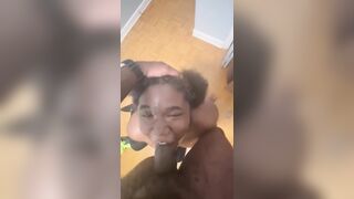 Unsightly whore getting degraded by dad