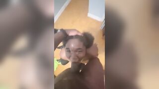Unsightly whore getting degraded by dad