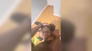 Unsightly whore getting degraded by dad