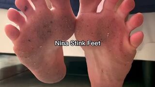 Worship my Messy Feet after Workout! Begin to clean it now.