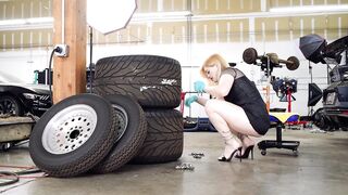 ASMR: Golden-haired in her Mini Suit and Camel toe