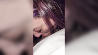 Oral job in car with cum! Gas station parking lot