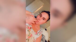 Real Homemade big beautiful woman touches soaked cunt in stepsister couch whilst family in other room????