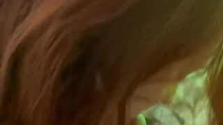 Redhead gal sucks large jock at home after school