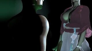 CG hot Oriental stripper with sexy underware