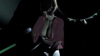 CG hot Oriental stripper with sexy underware