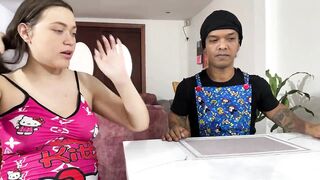 Little dwarf gets drilled by his preggo Latin babe stepsister in swap for helping her with her homework, ends up having coarse sex with her hard, thick dick in his constricted booty until that guy fills it with his rich sperm.