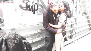 PUBLIC PAIR OUTSIDE CAUGHT COSPLAY CAMERAMAN EBONY SUIT