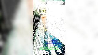 WALKING STRIPPED PUBLIC BRIDGE OUTSIDE