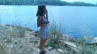 WHY IS THIS SOLO FEMALE BIKER FEMGIRL HANGING OUT BY HER SELF