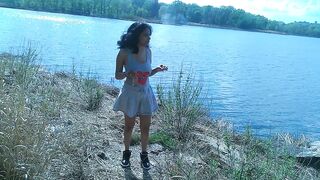 WHY IS THIS SOLO FEMALE BIKER FEMGIRL HANGING OUT BY HER SELF