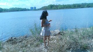 WHY IS THIS SOLO FEMALE BIKER FEMGIRL HANGING OUT BY HER SELF