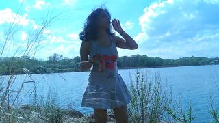 WHY IS THIS SOLO FEMALE BIKER FEMGIRL HANGING OUT BY HER SELF