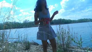 WHY IS THIS SOLO FEMALE BIKER FEMGIRL HANGING OUT BY HER SELF