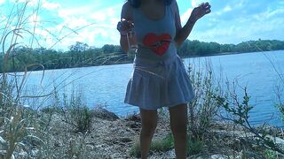 WHY IS THIS SOLO FEMALE BIKER FEMGIRL HANGING OUT BY HER SELF