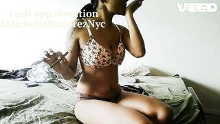 SUCKING A REAL 10 INCH LARGE EBONY KNOB FATCOCK SUCK AND GULP