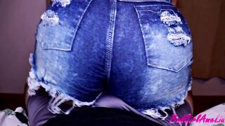 Stripping and Lap Dance in Denim Shorts for Superlatively good Ally