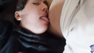 Suckling on Stepdads Boobs during the time that home alone