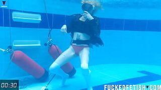 Hot slim golden-haired skinny body costume pool Recent scene w50