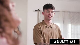 ADULT TIME - Five Hot MILFs REVERSE GROUP-SEX Delivery Man After Unboxing Lesbo Large Belt-Ons