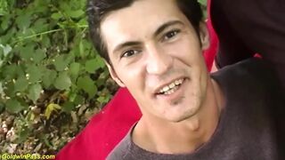 Extraordinary lewd german pair likes wild outdoor banging