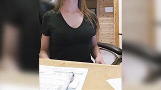 Flashing my breasts at work