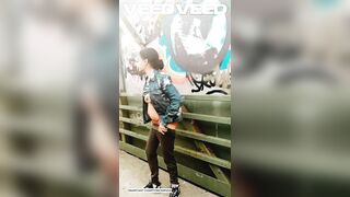 PUBLIC OUTSIDE SOLO FEMALE BIKE TRAIL NYC CAUGHT