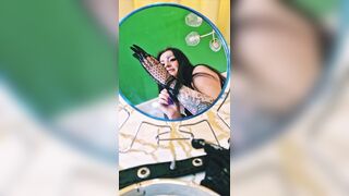 Hawt witch and her magic mirror.