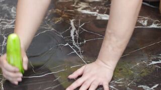 cucumber,twat , anal, cum, licking, squirting