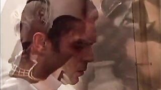 Large breasts blond trans woman on the large knob