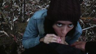 Making him cum a lot in a forest at night