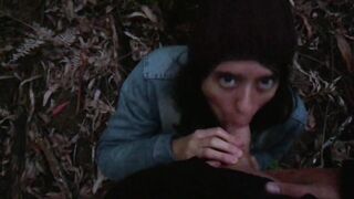 Making him cum a lot in a forest at night